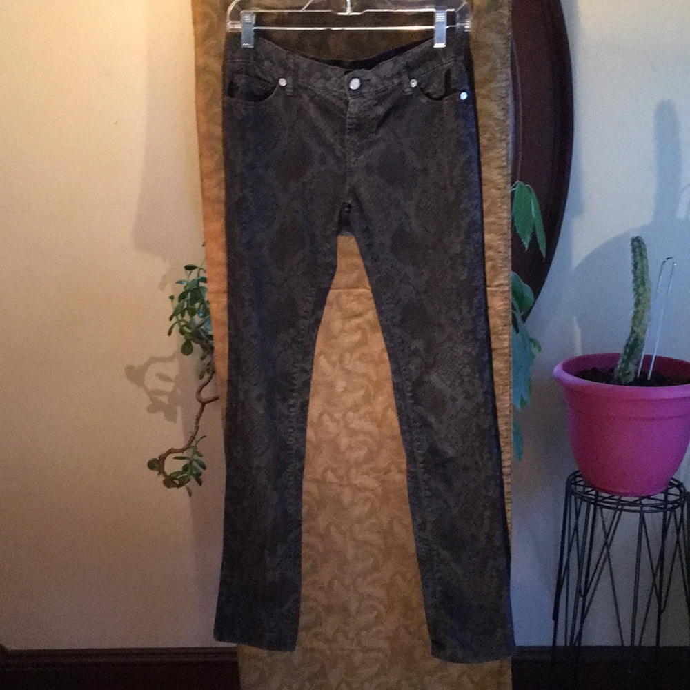 Black Python Print Jeans - image 2